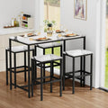 5 Piece Bar Table Set Kitchen Dining Table Set or 4 ern Counter Height Bar Table with Bar Stools Set o 4 aux Marble Top Pub Tabl
