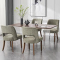 Green Fabric-Upholstered Dining Chairs Set of 4 for Kitchen and Dining Room