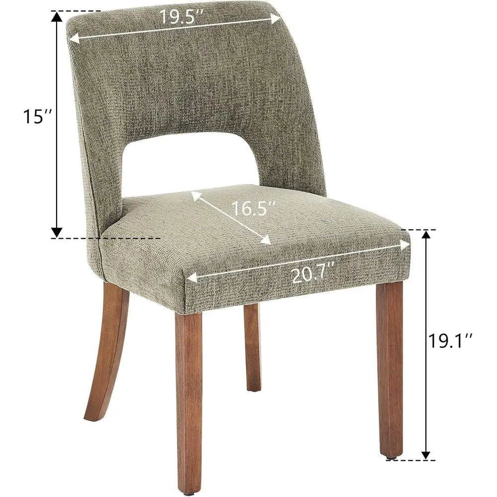 Green Fabric-Upholstered Dining Chairs Set of 4 for Kitchen and Dining Room